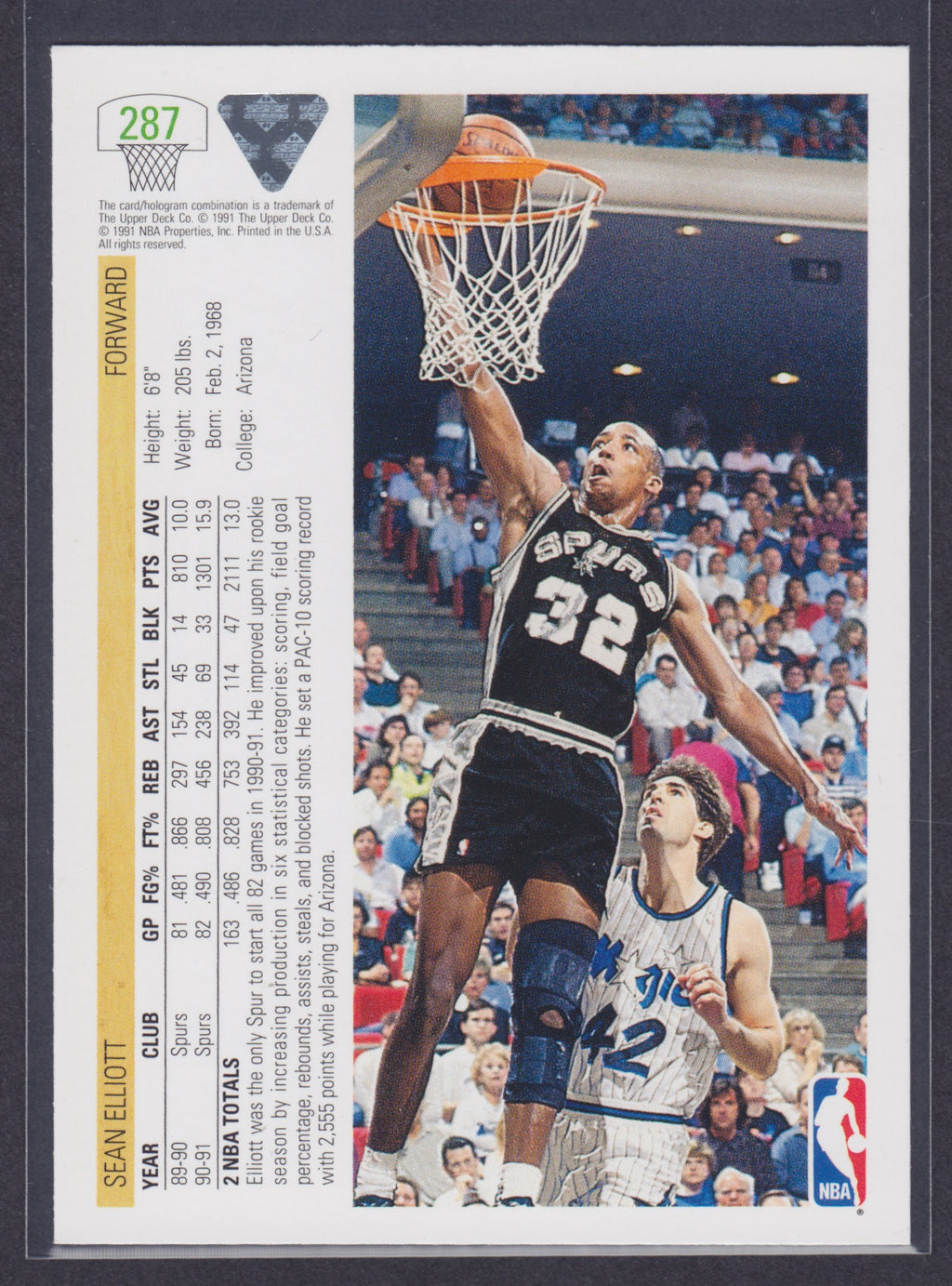1991-92 Upper Deck #287 Sean Elliott - NBA