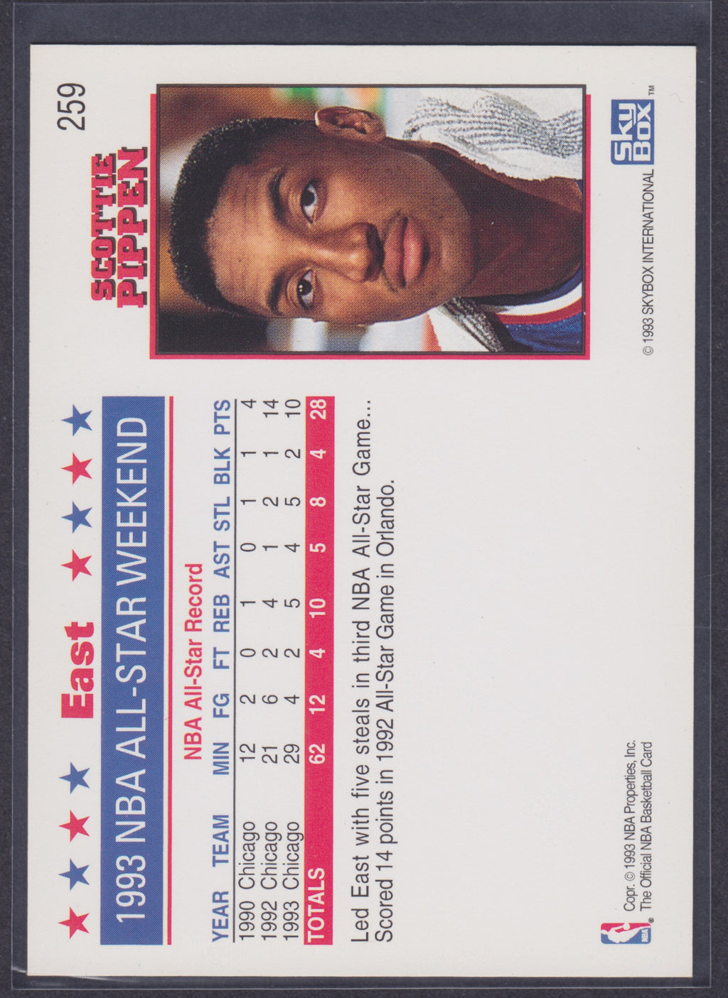 1993-94 Hoops #259 Scottie Pippen AS - NBA