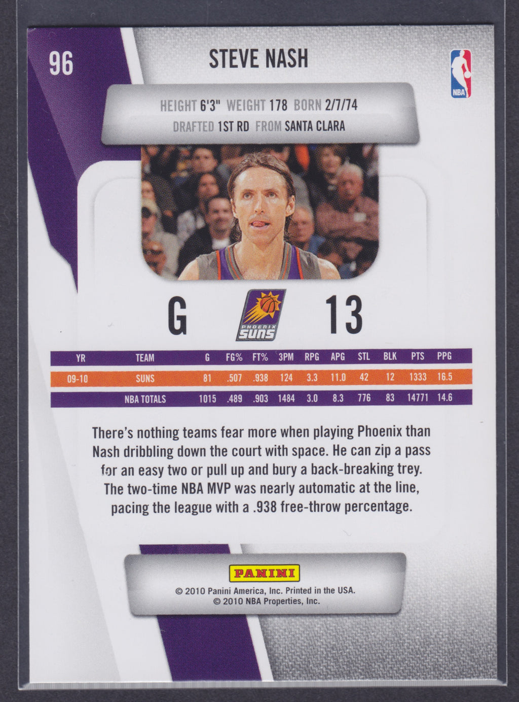 2010-11 Prestige #96 Steve Nash - NBA