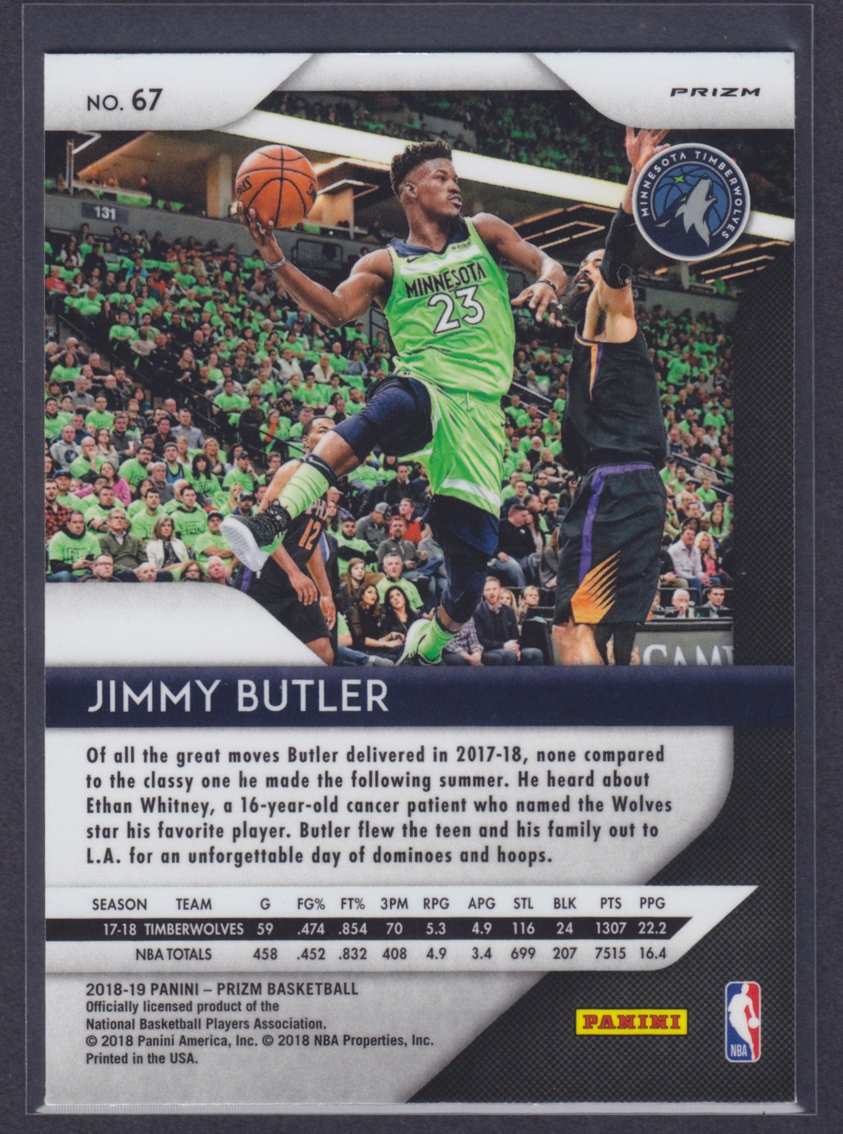 2018-19 Panini Prizm Prizms Ruby Wave #67 Jimmy Butler - NBA