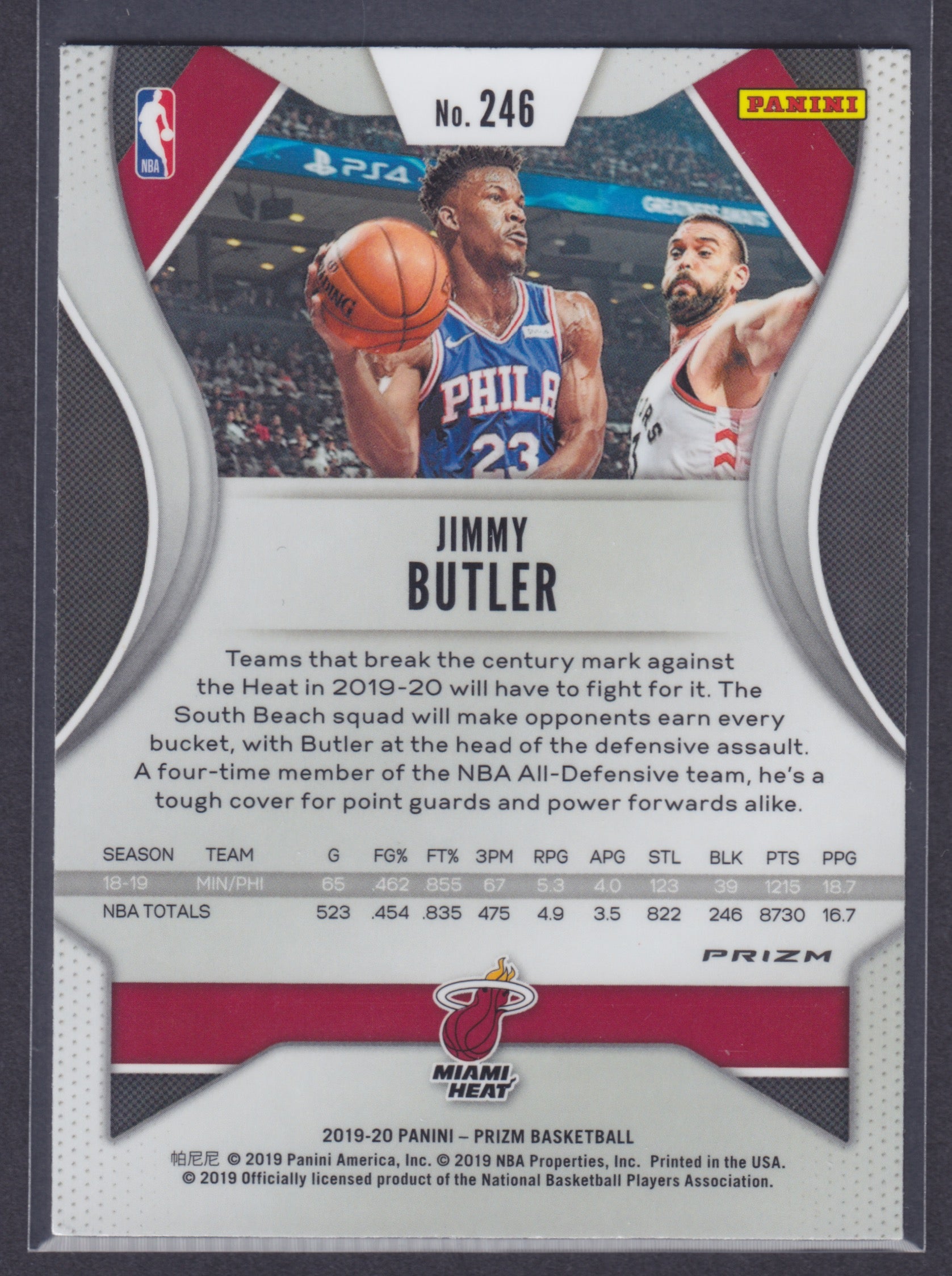 2019-20 Panini Prizm Prizms Green #246 Jimmy Butler - NBA