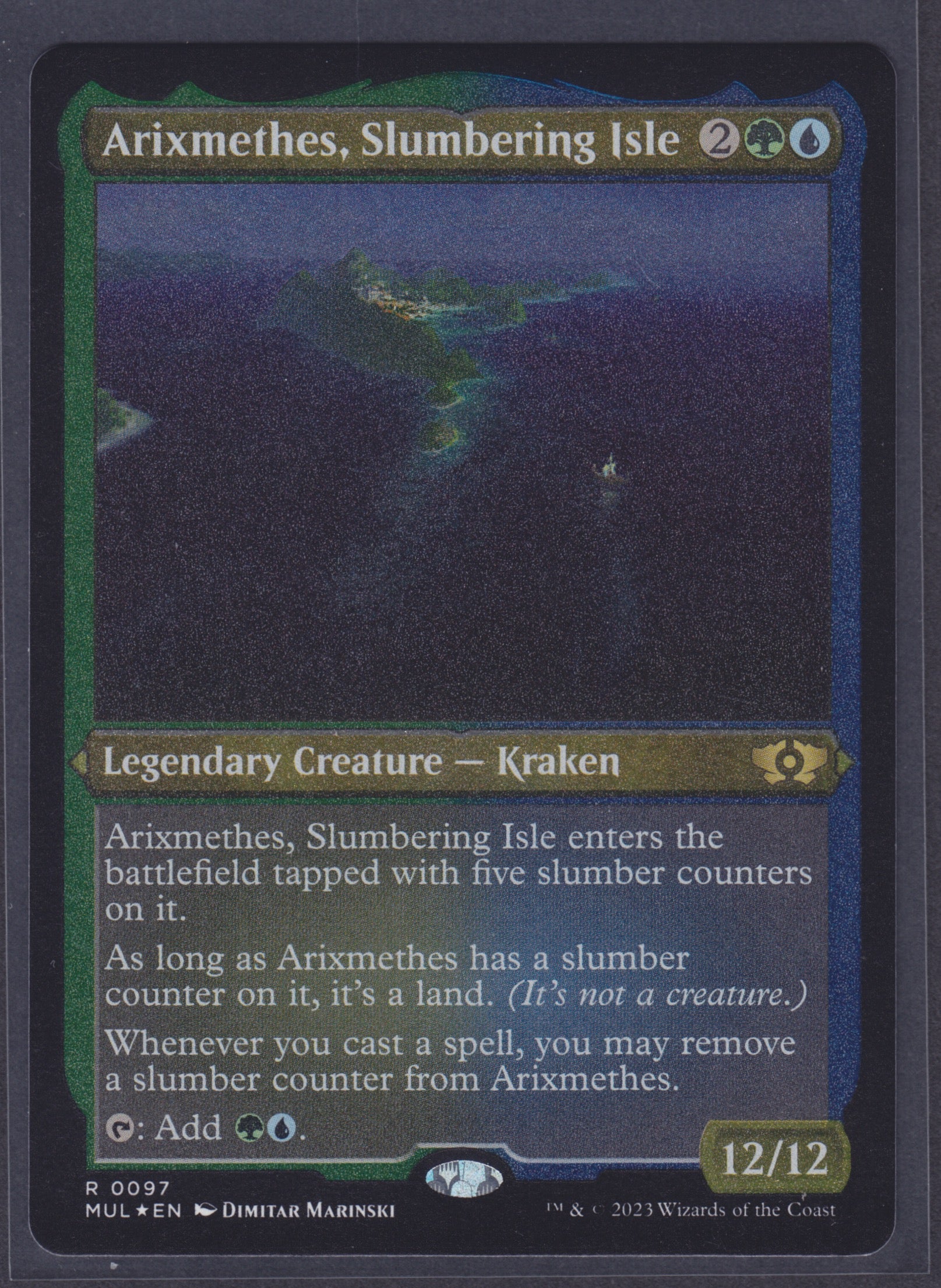 FOIL ETCHED Arixmethes, Slumbering Isle #97 March of the Machine: Multiverse Legends - MTG
